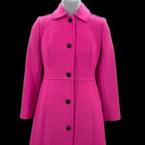 J.Crew Italian DoubleCloth Wool Lady Day Coat Thinsulate  Fuchsia Pink  Size 00